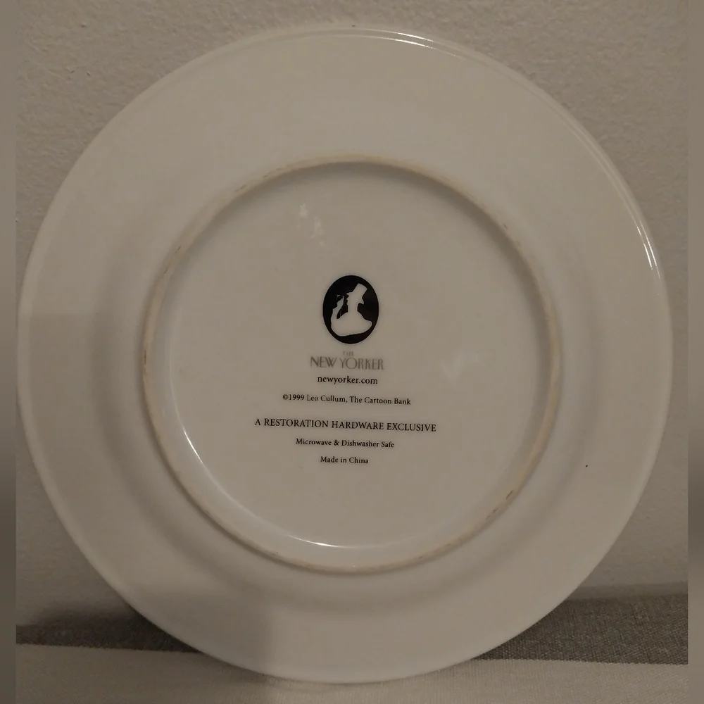 1999 The New Yorker Appetizer Cheese Plate by Cartoon Artist Leo Cullum